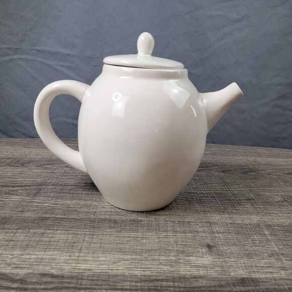 Rae Dunn Artisan Collection Ceramic White Minimilistic Teapot - Picture 3 of 8